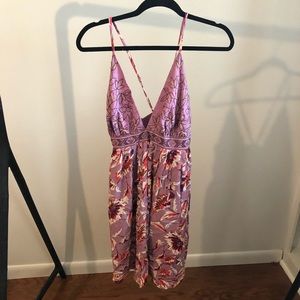 Xhiliration Purple Floral Dress